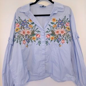 Top Shop Embroidered Blouse